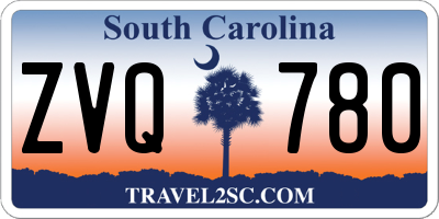 SC license plate ZVQ780