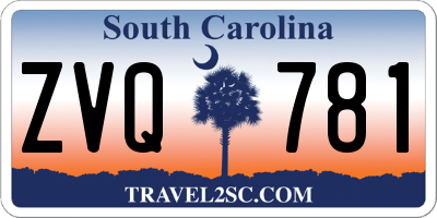 SC license plate ZVQ781