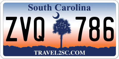 SC license plate ZVQ786