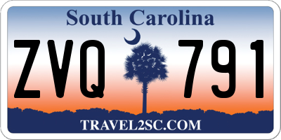 SC license plate ZVQ791
