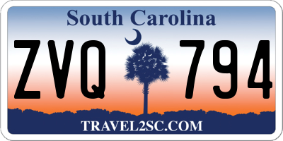 SC license plate ZVQ794