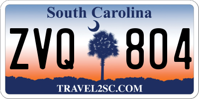SC license plate ZVQ804