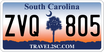 SC license plate ZVQ805