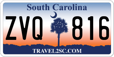 SC license plate ZVQ816