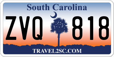 SC license plate ZVQ818