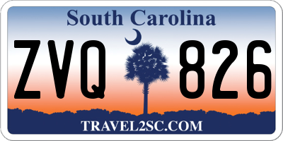 SC license plate ZVQ826