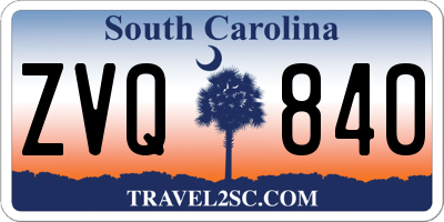 SC license plate ZVQ840