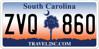 SC license plate ZVQ860