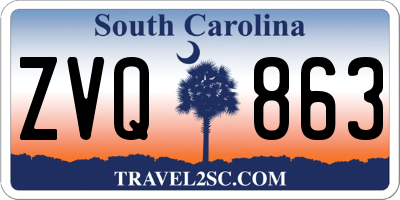 SC license plate ZVQ863