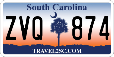 SC license plate ZVQ874