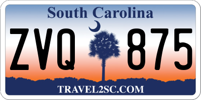 SC license plate ZVQ875