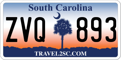 SC license plate ZVQ893