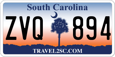 SC license plate ZVQ894