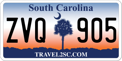 SC license plate ZVQ905