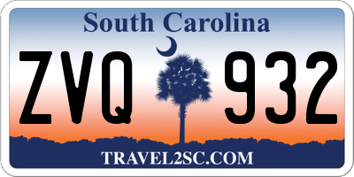 SC license plate ZVQ932