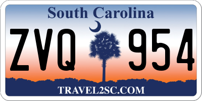 SC license plate ZVQ954