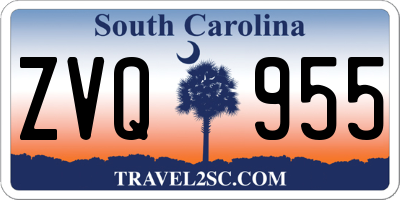 SC license plate ZVQ955