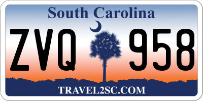 SC license plate ZVQ958