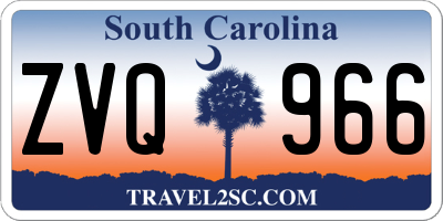 SC license plate ZVQ966
