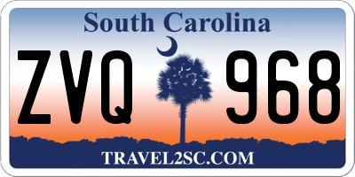 SC license plate ZVQ968