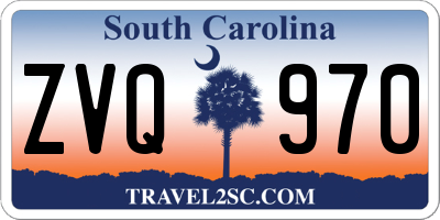 SC license plate ZVQ970