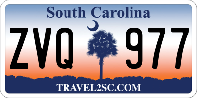 SC license plate ZVQ977