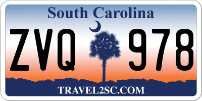 SC license plate ZVQ978