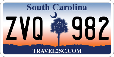 SC license plate ZVQ982
