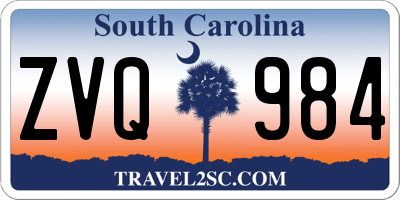 SC license plate ZVQ984