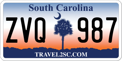 SC license plate ZVQ987