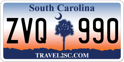 SC license plate ZVQ990