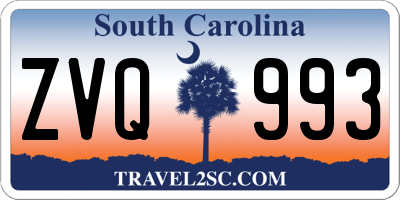 SC license plate ZVQ993