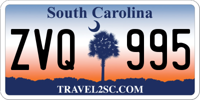 SC license plate ZVQ995