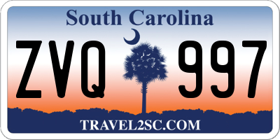 SC license plate ZVQ997