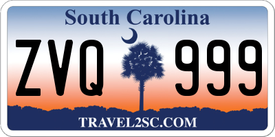 SC license plate ZVQ999