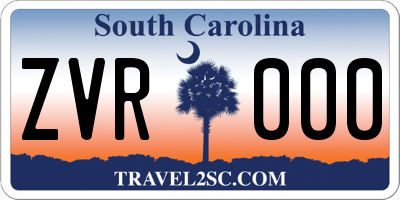SC license plate ZVR000
