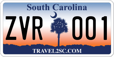 SC license plate ZVR001