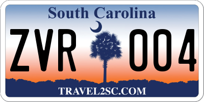 SC license plate ZVR004