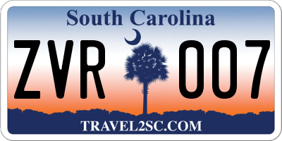 SC license plate ZVR007