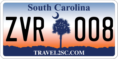 SC license plate ZVR008