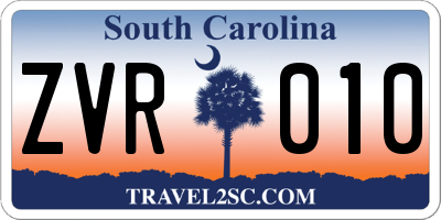 SC license plate ZVR010