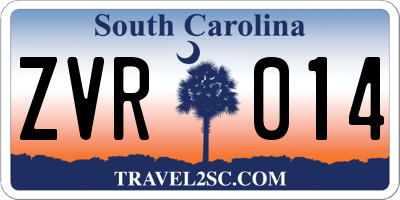 SC license plate ZVR014