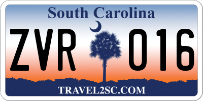 SC license plate ZVR016
