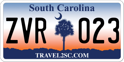 SC license plate ZVR023