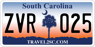 SC license plate ZVR025