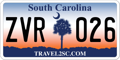 SC license plate ZVR026