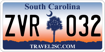 SC license plate ZVR032