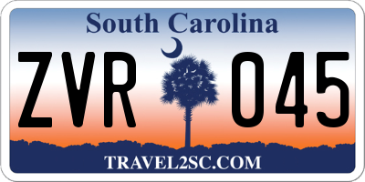 SC license plate ZVR045