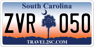 SC license plate ZVR050