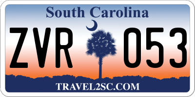 SC license plate ZVR053